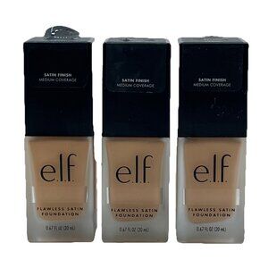 ELF Flawless Satin Foundation 210 Bisque Medium Coverage .68 oz. New Lot Of 3